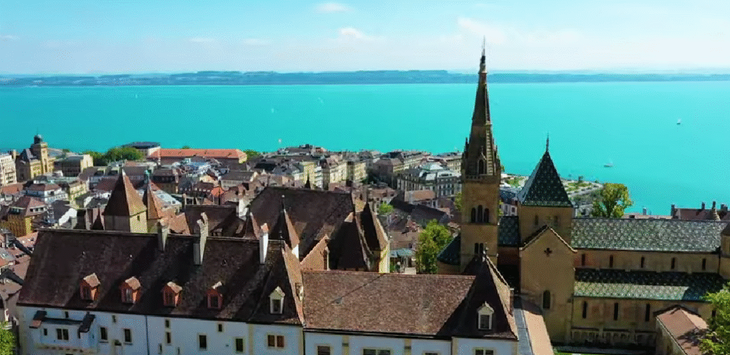 Scenic view of Lake Neuchâtel