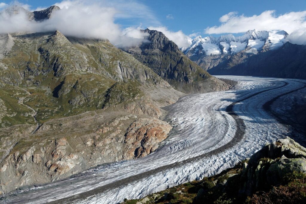 Panoramic photo of Aletsch Glacier
