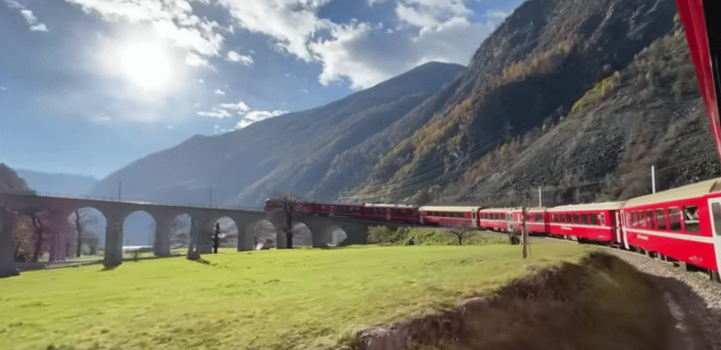 Bernina Express—an iconic part of Swiss train travel tips.