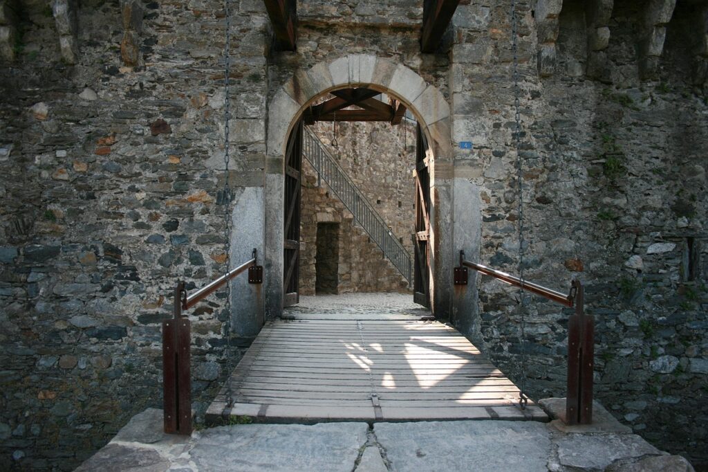 Medieval stone castle in Bellinzona
