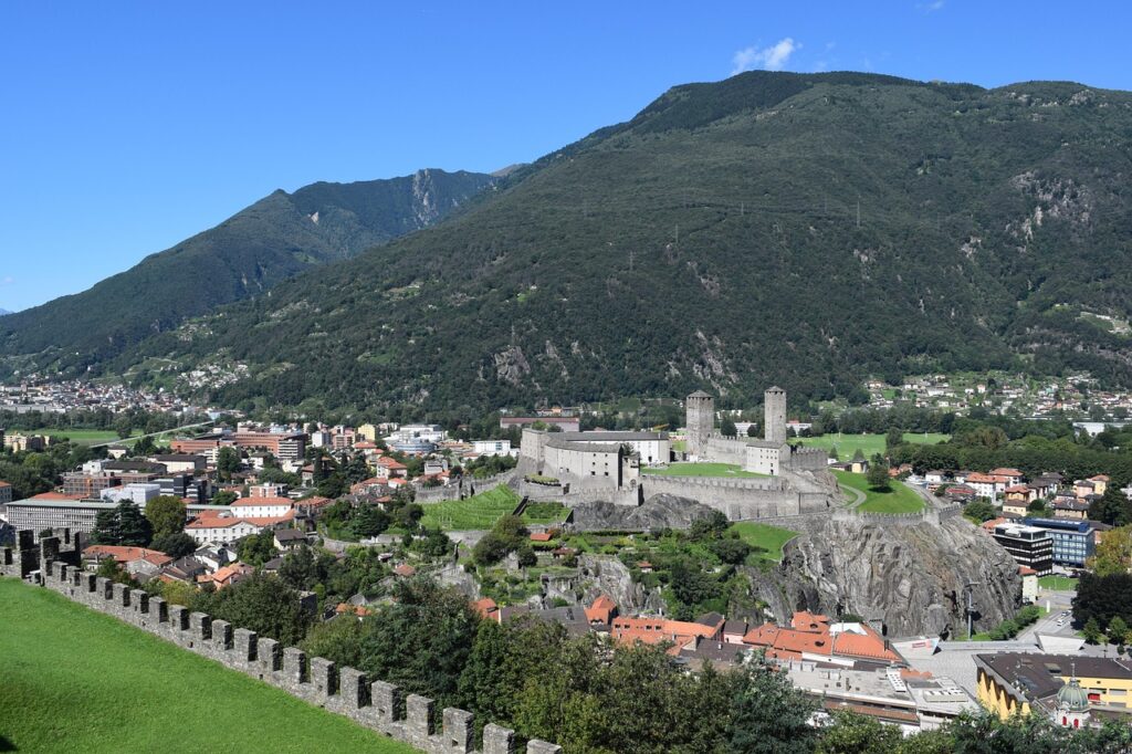Aerial view of Bellinzona