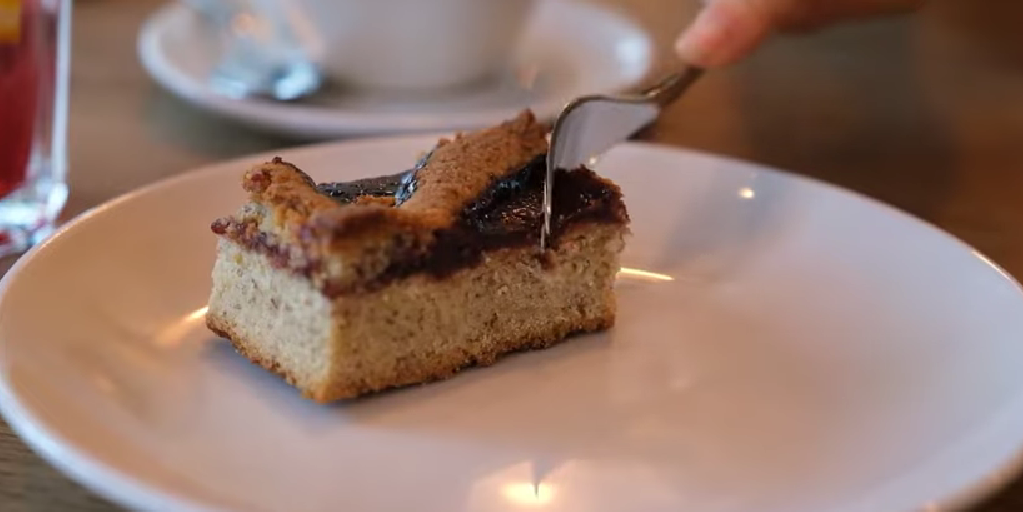 Delicious traditional Swiss pastry served on a plate at a café in Lucerne