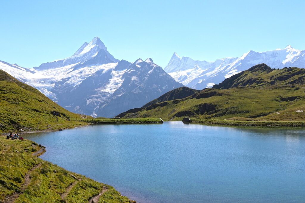 Grindelwald, one of the best Swiss villages for photography, with panoramic views of the Eiger.