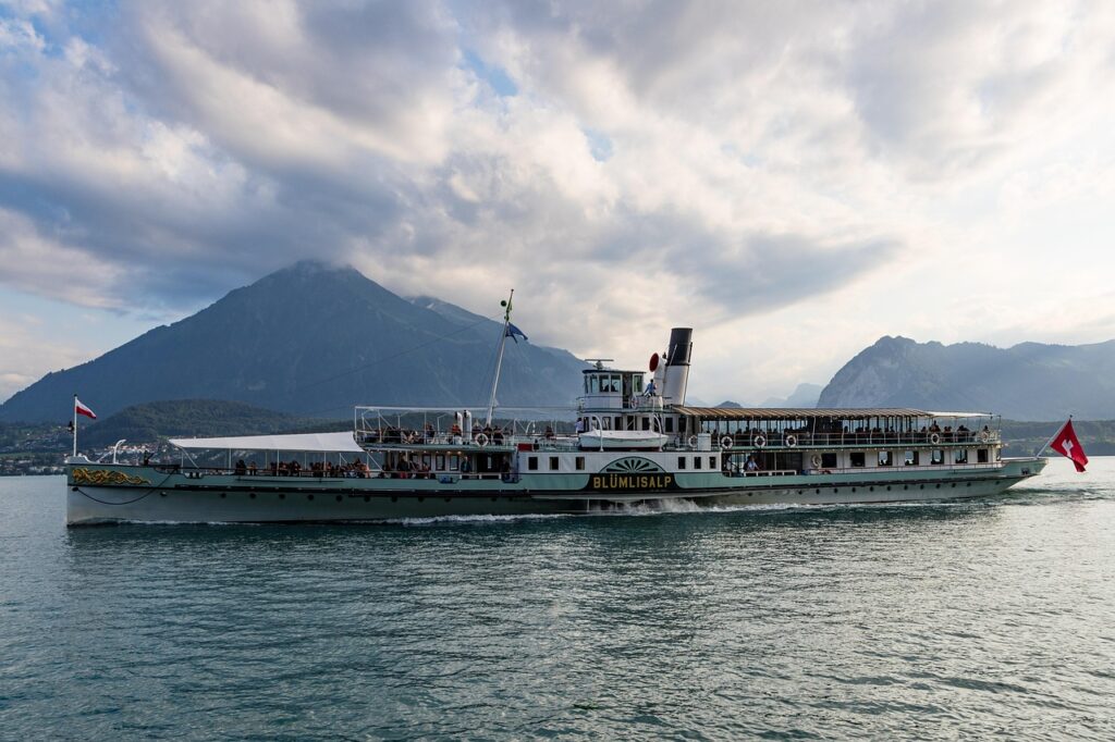 Scenic Boat Rides on Swiss Lakes - Lake Geneva during sunset