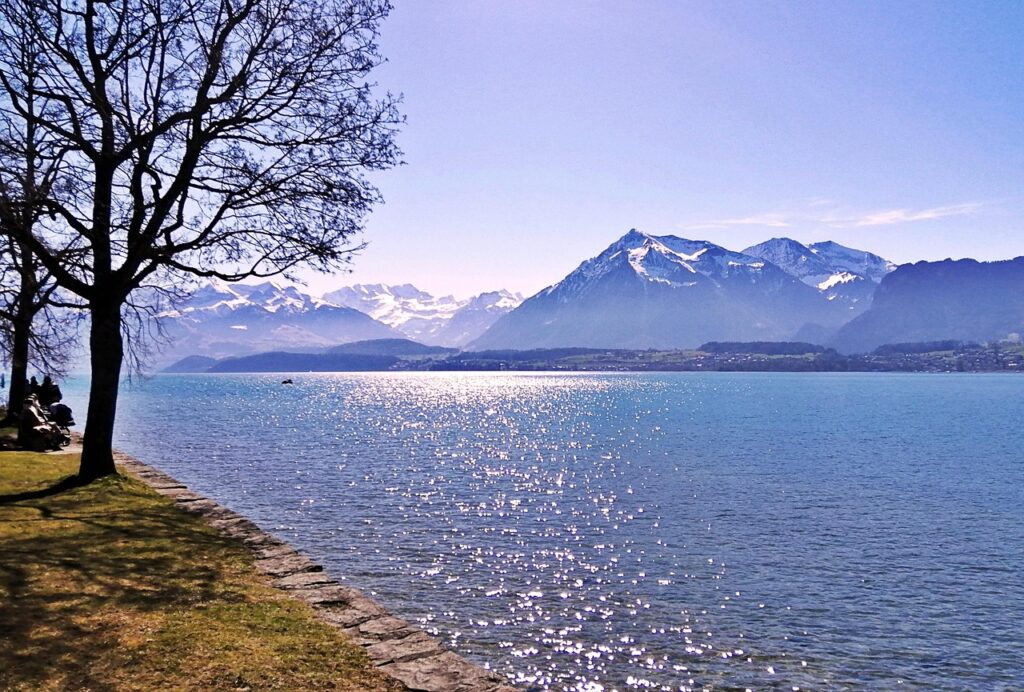 Panoramic view of Lake Thun
