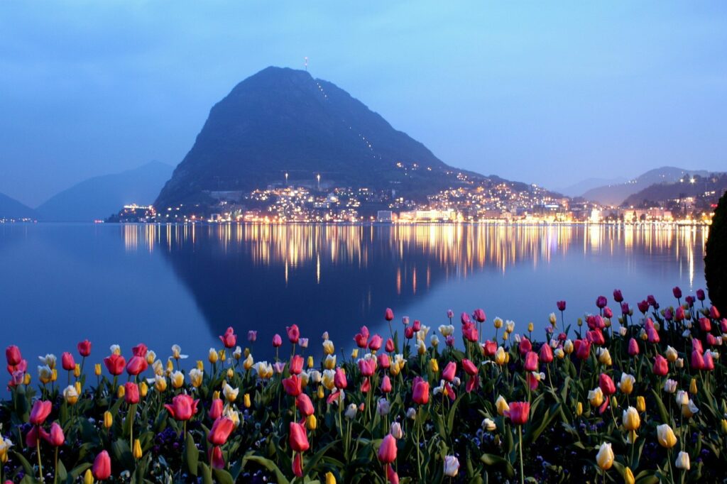 Beautiful lakeside view of Lake Lugano