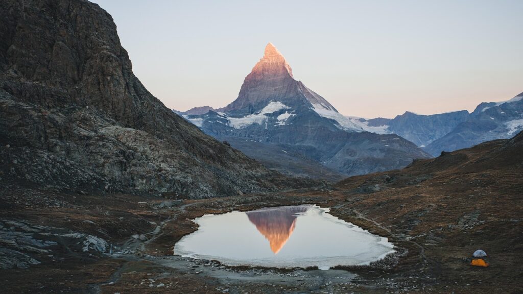 Iconic view of the Matterhorn mountain
