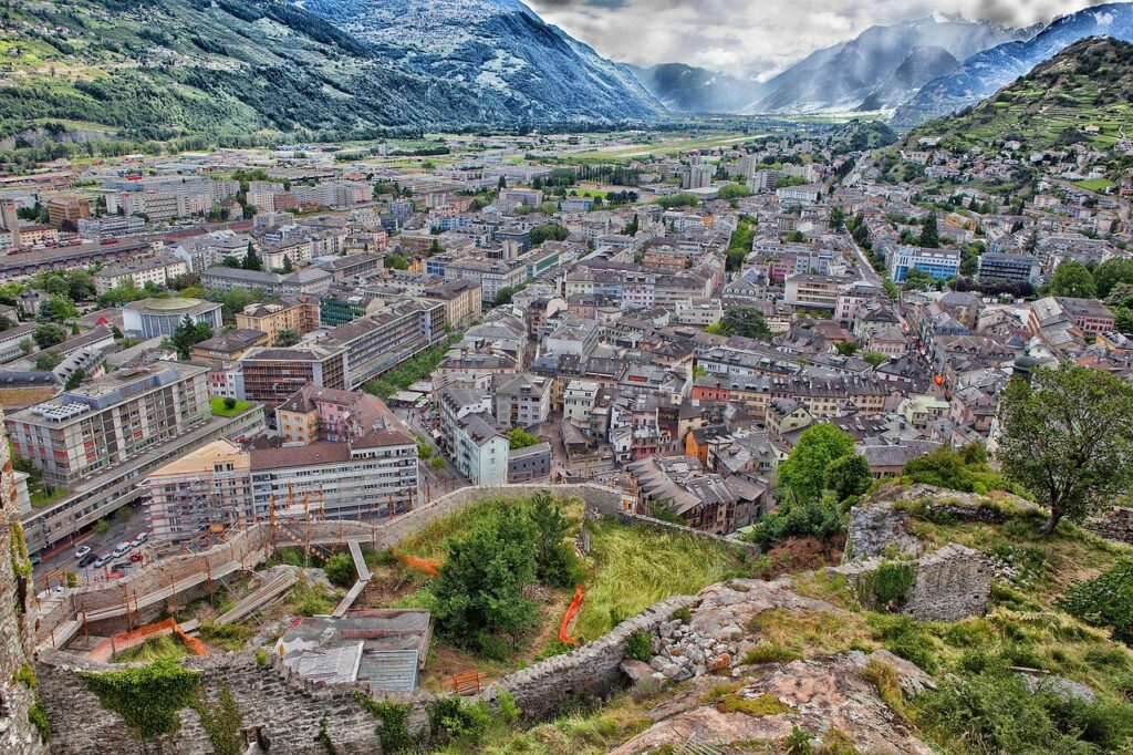 Panoramic view of Sion, an underrated Swiss city in the Valais region
