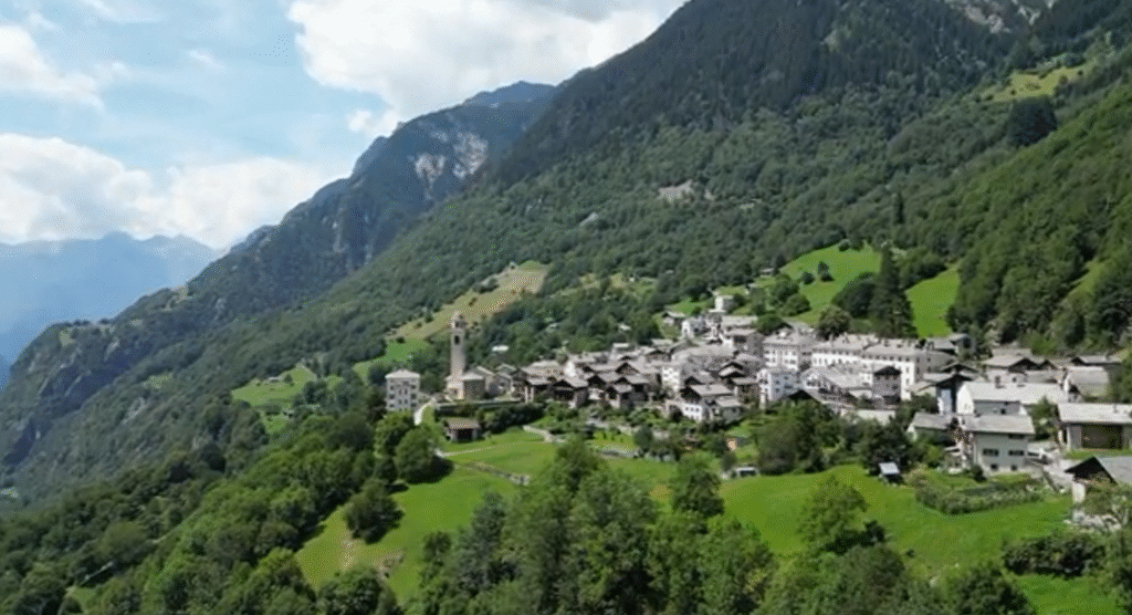 Soglio village, a hidden balcony with panoramic views over the Bergell Valley