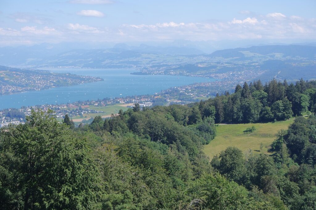 View from Lindenhof Hill during one perfect day in Zürich