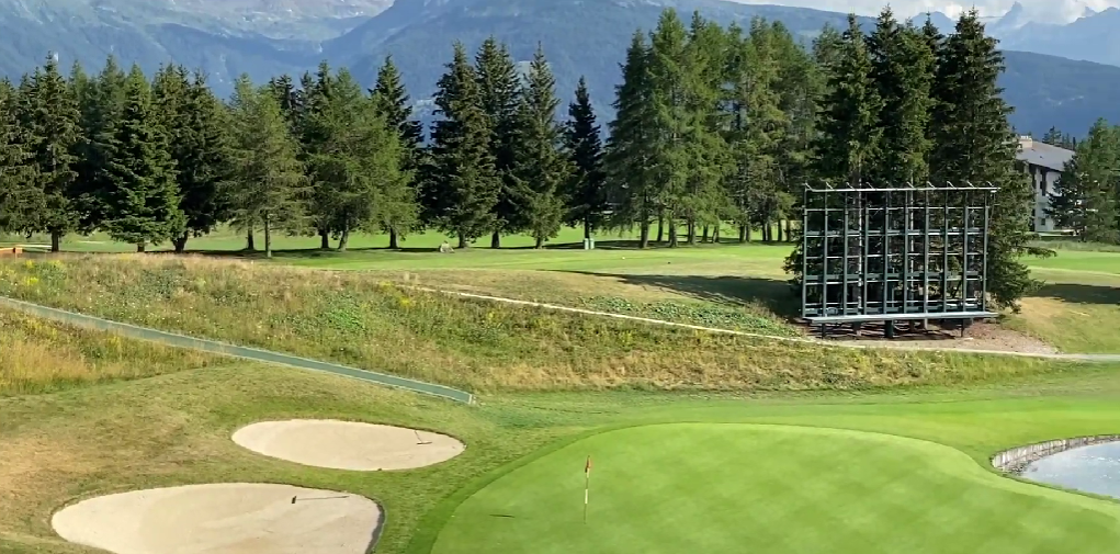 Scenic view of Golf Club Crans-sur-Sierre, one of the top golf destinations in Switzerland.
