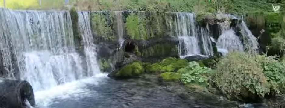 Gentle cascade of Jaunbach Waterfall flowing through a peaceful forest near the village of Jaun, one of the most serene quiet waterfall escapes in Switzerland.