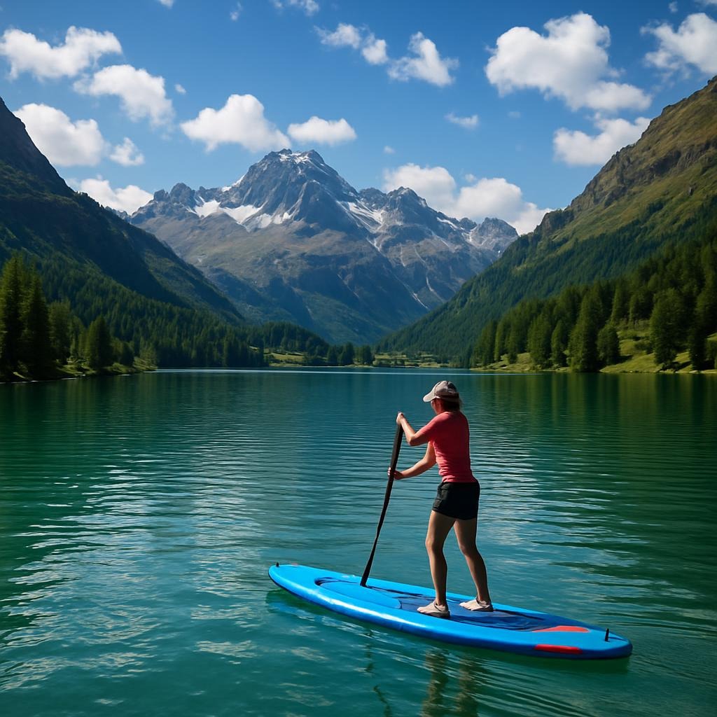 Lake Sils is perfect for intermediate paddlers.